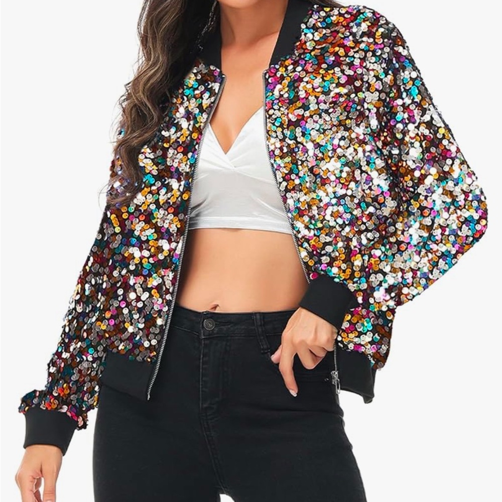 Multicolored Sequined Jacket. Worn Once - image 2